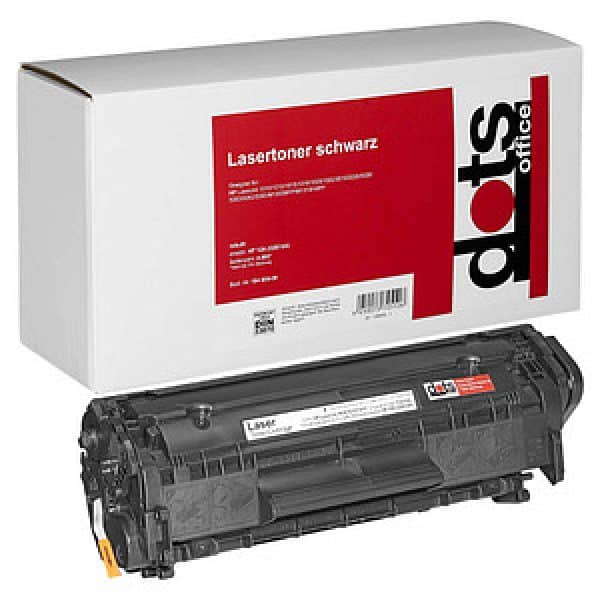 dots  schwarz Toner kompatibel zu HP 12XXL (Q2612A)