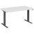fm Move elektrisch höhenverstellbarer Schreibtisch weiß, anthrazit metallic rechteckig, T-Fuß-Gestell grau 160,0 x 80,0 cm