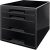 LEITZ Schubladenbox CUBE Duo Colour  schwarz/grau 5252-10-95, DIN A4 mit 4 Schubladen