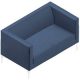 Quadrifoglio 2-Sitzer Sofa Arte blau weiß Stoff