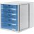 HAN Schubladenbox  blau-transparent 1450-64, DIN A4 mit 5 Schubladen
