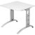HAMMERBACHER Savona höhenverstellbarer Schreibtisch weiß quadratisch, C-Fuß-Gestell silber 80,0 x 80,0 cm
