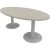 Quadrifoglio Konferenztisch Idea+ beton oval, Säulenfuß alu, 200,0 x 110,0 x 74,0 cm