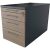fm Oldenburg Rollcontainer lavagrau, eiche natur 4 Auszüge 43,4 x 80,0 x 54,0 cm